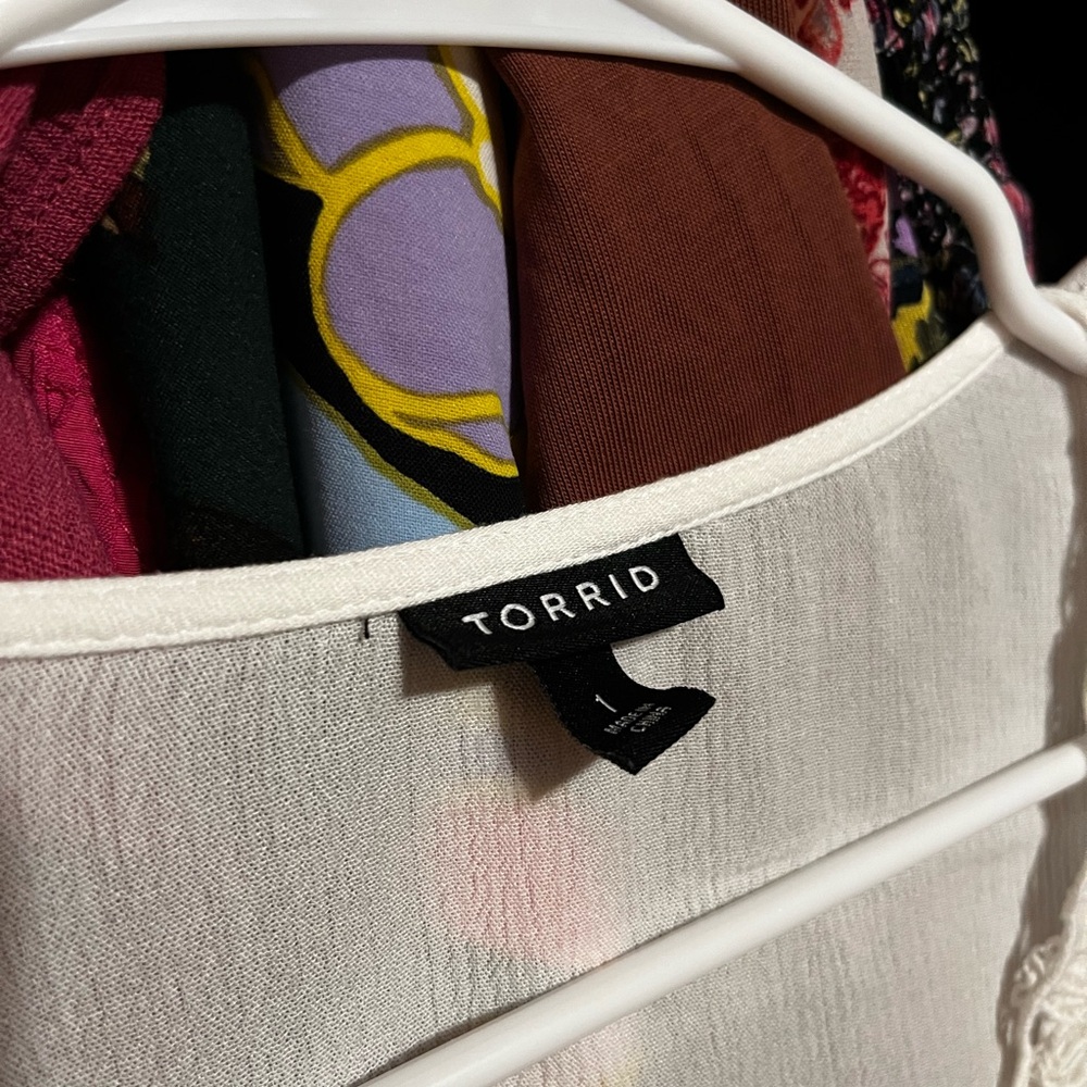 Torrid White Lace Detail Blouse - Picture 2 of 4